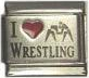 Red heart laser - I love wrestling Italian charm - Click Image to Close